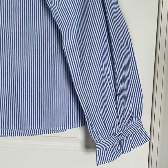 New! J. Crew button shoulder Top blouse stripe blue white 47281 - Picture 7 of 13
